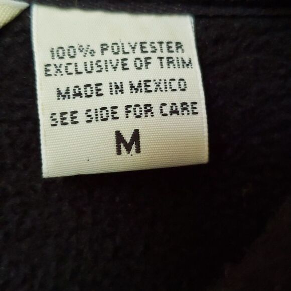 Eddie Bauer Fleece Jacket Mens sz Medium Quarter Zip Black Pullover - Picture 3 of 6